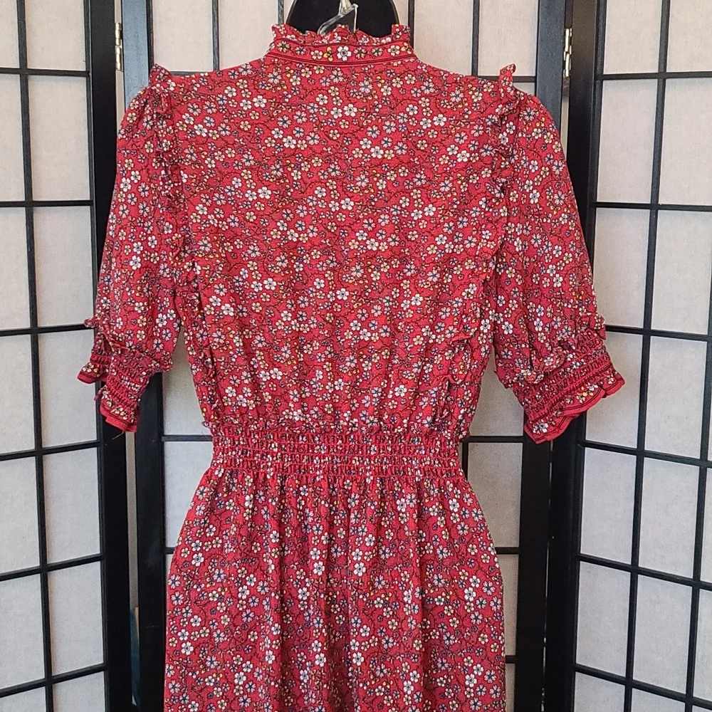 NWT Max Studio Red Ruffled Maxi Dress sz XS/S - Picture 7 of 11